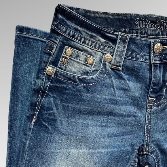 Miss Me Distressed Standard Boot Leg Jeans Sz 25 - Picture 8 of 11